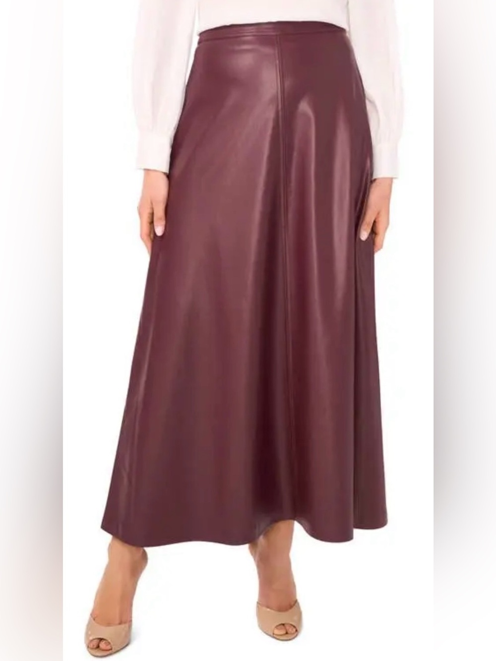 Vince Camuto Women's Grape Vine Faux Leather A-line Skirt Size XS